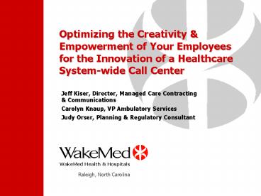 Jeff Kiser, Director, Managed Care Contracting