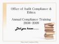 Office of Audit Compliance PowerPoint PPT Presentation