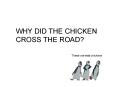 WHY DID THE CHICKEN CROSS THE ROAD PowerPoint PPT Presentation
