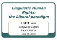Linguistic Human Rights: the Liberal paradigm PowerPoint PPT Presentation