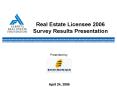 Real Estate Licensee 2006 Survey Results Presentation PowerPoint PPT Presentation