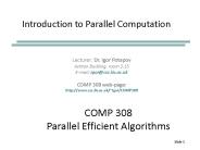 COMP 308 Parallel Efficient Algorithms