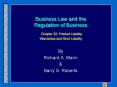 Business Law and the Regulation of Business Chapter 22: Product Liability: Warranties and Strict Lia PowerPoint PPT Presentation