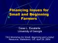 Financing Issues for Small and Beginning Farmers PowerPoint PPT Presentation
