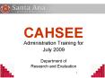 CAHSEE PowerPoint PPT Presentation