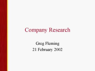 Company Research