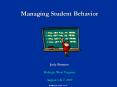 Managing Student Behavior PowerPoint PPT Presentation