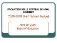 2009-2010 Draft School Budget PowerPoint PPT Presentation