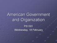 American Government and Organization