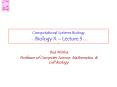 Computational Systems Biology  PowerPoint PPT Presentation