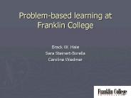 Problembased learning at Franklin College