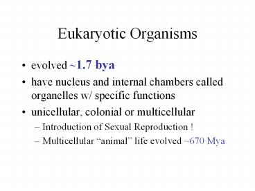 Eukaryotic Organisms