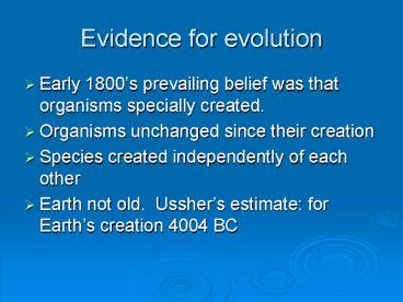 Evidence for evolution