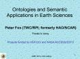 Ontologies and Semantic Applications in Earth Sciences PowerPoint PPT Presentation