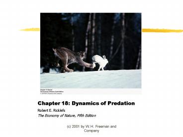 Chapter 18: Dynamics of Predation