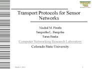 Transport Protocols for Sensor Networks