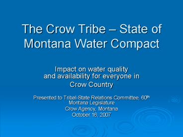 The Crow Tribe 