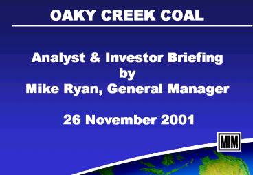 OAKY CREEK COAL