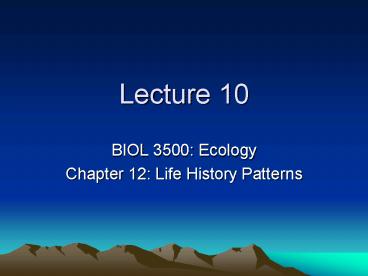 BIOL 3500: Ecology