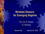 Wireless Sensors for Emerging Regions