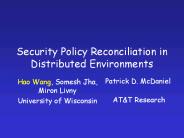 Security Policy Reconciliation in Distributed Environments