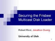 Securing the Frisbee Multicast Disk Loader