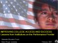 IMPROVING COLLEGE ACCESS AND SUCCESS: Lessons from Institutions on the Performance Frontier PowerPoint PPT Presentation