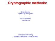 Cryptographic methods: