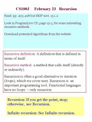CS100J   February 23  Recursion