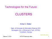 Technologies for the Future: CLUSTERS