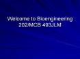 Welcome to Bioengineering 202MCB 493JLM PowerPoint PPT Presentation