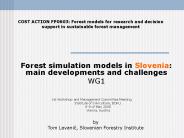 Forest simulation models in Slovenia: main developments and challenges