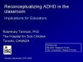 Reconceptualizing ADHD in the classroom Implications for Educators PowerPoint PPT Presentation