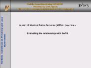Portfolio Committee Briefing 23/08/2005