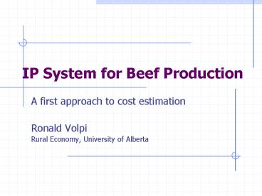 IP System for Beef Production presentation | free to view