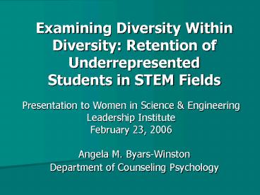 Angela M' ByarsWinston