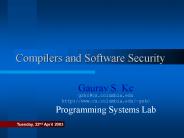 Compilers and Software Security