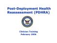Post-Deployment Health Reassessment (PDHRA) PowerPoint PPT Presentation