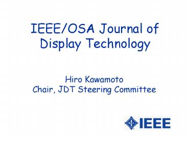 IEEEOSA Journal of Display Technology