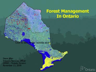 Forest Management In Ontario