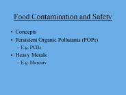 Food Contamination and Safety