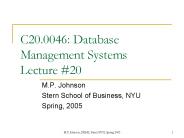 C20'0046: Database Management Systems Lecture