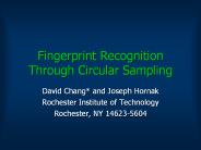 Fingerprint Recognition Through Circular Sampling