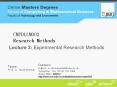 Lecture 3: Experimental Research Methods PowerPoint PPT Presentation