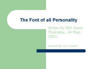 The Font of all Personality
