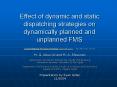 Effect of dynamic and static dispatching strategies on dynamically planned and unplanned FMS Journal of Materials Processing Technology Volume 148, Issue 1 , 1 May 2004, Pages 132-138 PowerPoint PPT Presentation