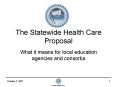 The Statewide Health Care Proposal PowerPoint PPT Presentation
