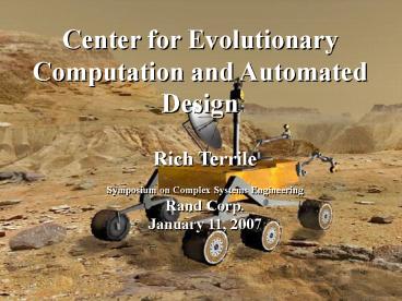 Center for Evolutionary Computation and Automated Design