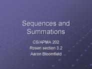 Sequences and Summations