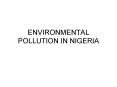 ENVIRONMENTAL POLLUTION IN NIGERIA PowerPoint PPT Presentation